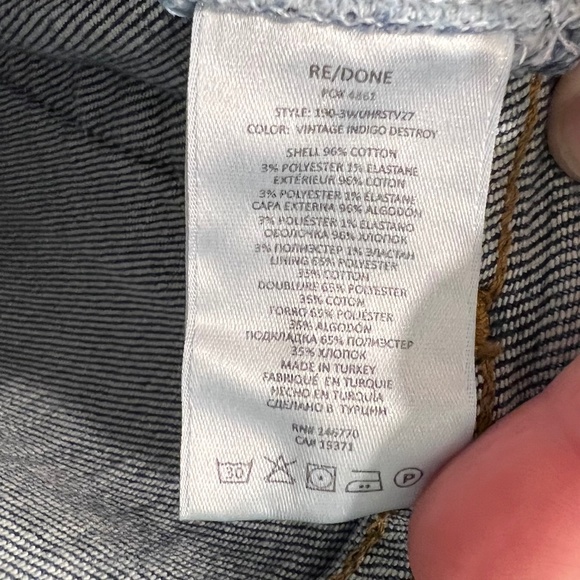 RE/DONE 70s Ultra High Rise Stove Pipe Jeans, Size 29, in Vintage Indigo Destroy - Picture 15 of 16